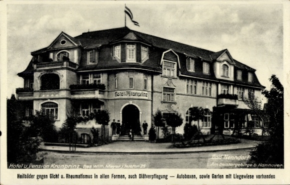 Ak Bad Nenndorf an der Weser, Hotel Kronprinz, Pension, Heilbader gegen Gicht, Rheumatismus