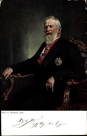 Künstler Ak Wimmer, R., Prinzregent Luitpold von Bayern, Sitzportrait
