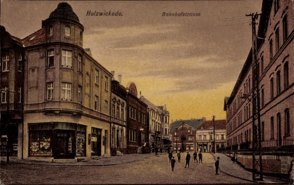 Postcard Holzwickede in the Ruhr area, Bahnhofstraße