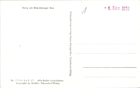 Postcard Berg am Starnberger See Upper Bavaria, aerial photograph