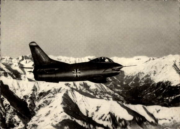 Postcard German Bundeswehr, ground attack and reconnaissance aircraft Fiat G 91