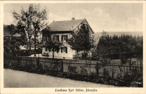 Postcard Bärenfels Altenberg in the Ore Mountains, Kurt Göhler Country House