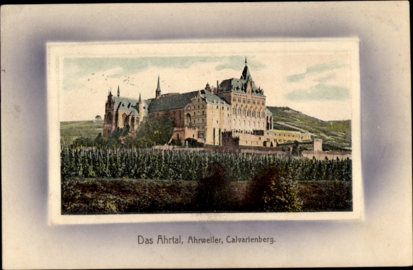 Passepartout Postcard Altenahr in the Ahr Valley, Calvarienberg