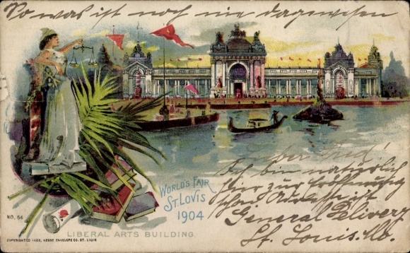 Chromo-Litho Saint Louis Missouri USA, Worlds Fair St. Louis 1904, Liberal Arts Building