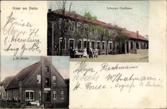 Ak Neetze Niedersachsen, Schoops Inn, herberg van JH Stolte, rond 1905