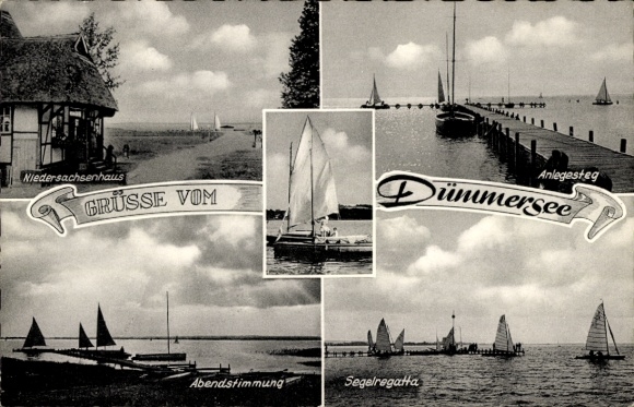 Ak Hüde am Dümmer Nedersaksen, zeilregatta, Niedersachsenhaus