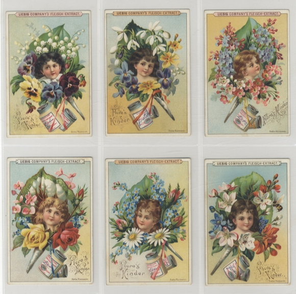 Liebig Pictures Series A 294 Flora's Children (Girls' Heads in a Flower Bouquet) 1895