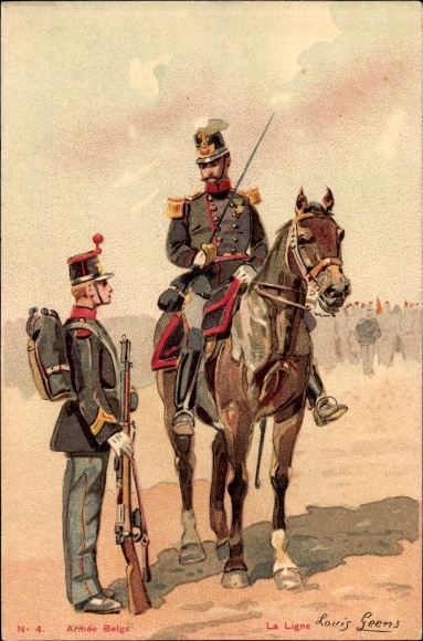 Artist Postcard Geens, Louis, Armee Belge, la Ligne