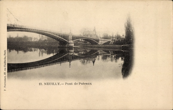Ak Neuilly sur Seine Hauts de Seine, Brücke von Puteaux