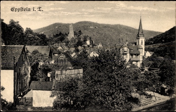 Postcard Eppstein im Taunus, city view, church