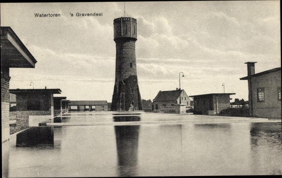 Postcard &#39;s Gravendeel Südholland, Water Tower