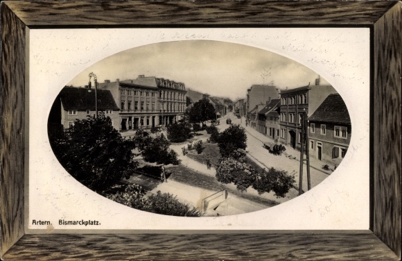 Präge Passepartout Ak Artern an der Unstrut im Kyffhäuserkreis, Bismarckplatz
