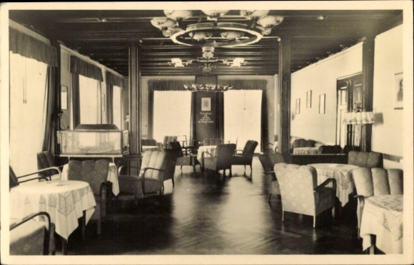 Ak Hörnitz Oberlausitz, lounge in het FDGB vakantiehuis Paul Gruner, stijlvolle inrichting,...