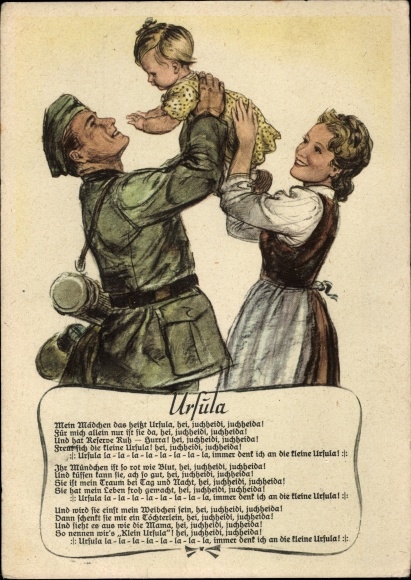 Song Postcard Ursula, Wehrmacht soldier, family, daughter, my girl that means..