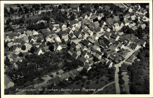 Postcard railway bridges in Kraichtal Baden, aerial photograph