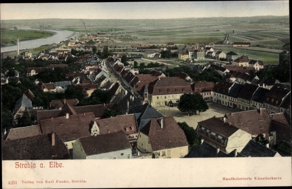 PC Strehla on the Elbe Saxony, partial view, bird&#39;s eye view