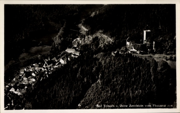 Postcard Bad Teinach Zavelstein in the Black Forest, aerial photograph