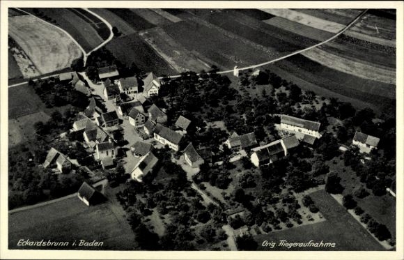 Ak Eckardsbrunn Eigeltingen in Baden, Fliegeraufnahme