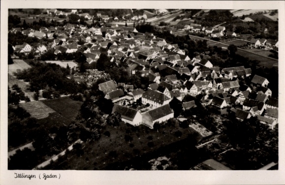 Postcard Ittlingen im Kraichgau, aerial photograph