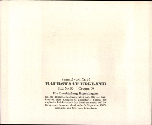Collective picture robber state England, the bombardment of Copenhagen