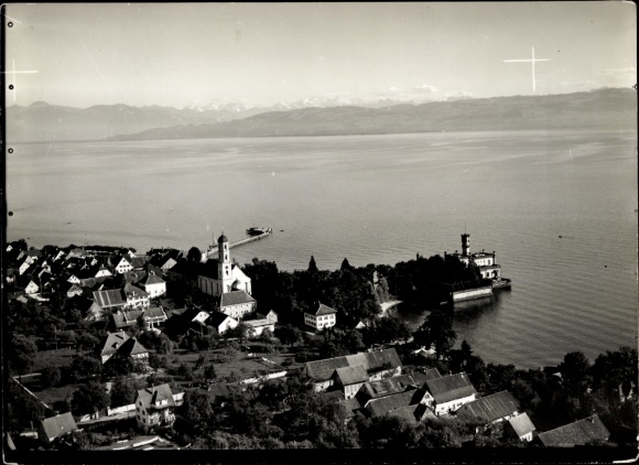 KP Arbon am Bodensee Kanton Turgowia, miasto nad Jeziorem Bodeńskim z widokiem na Alpy.