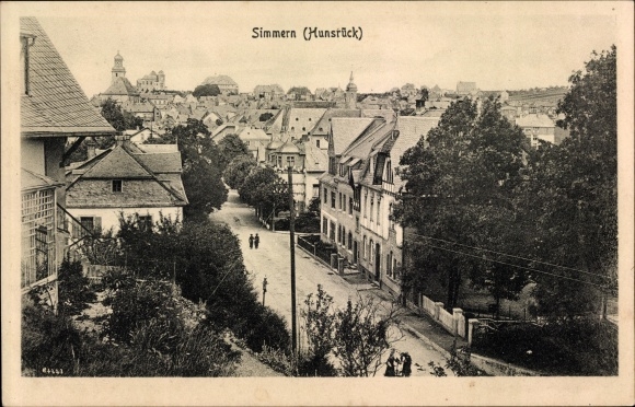 Postcard Simmern im Hunsrück, partial view of the city