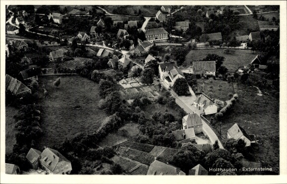 Postcard Holzhausen Externsteine Horn Bad Meinberg am Teutoburger Wald, aerial photograph