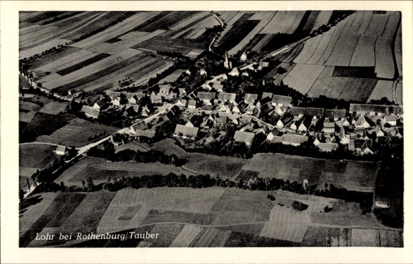 Postcard Lohr am Main Lower Franconia, aerial photograph