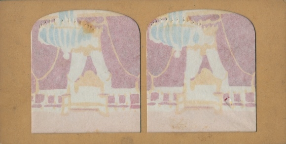 Hold to Light Stereo Photo Versailles, Bedroom of Marie Antoinette, Palais du Trianon