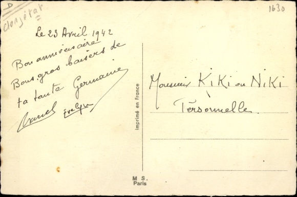 Artist Postcard Bouret, Germaine, It&#39;s like me my dear