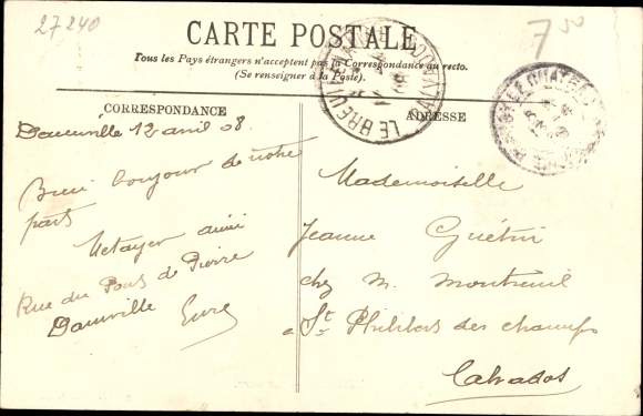 Postcard Damville Eure, railway station