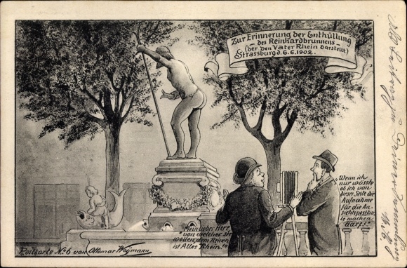 Artist PC Weymann, Ottomar, Strasbourg Strasbourg Alsace Bas Rhin, Reinhardbrunnen, Father Rhine
