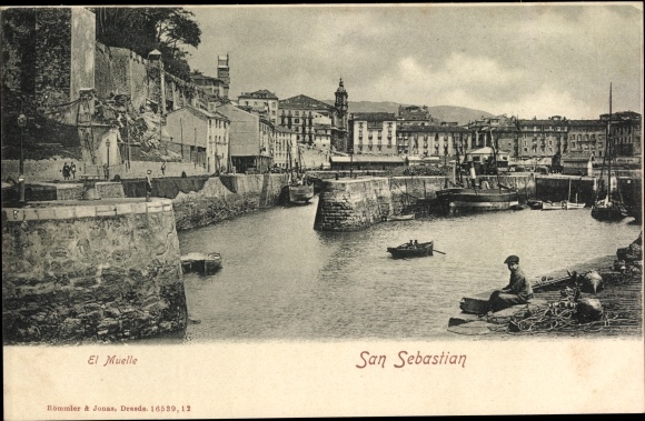 Postcard San Sebastian Baskenland, The Pier