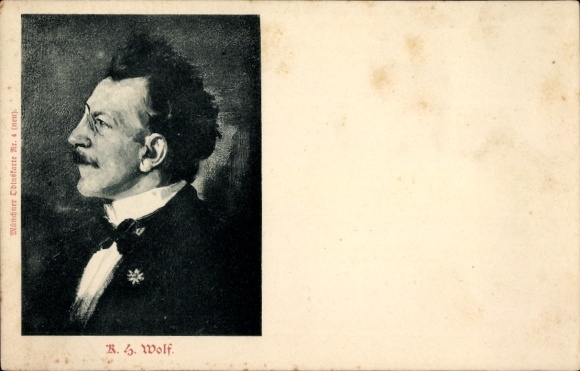 Postcard RG Wolf, Member of Parliament, portrait in Profile