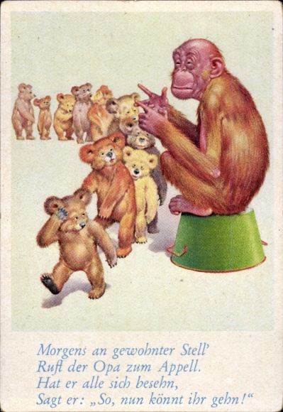 Collector's picture funny pictures No. 79, orangutan, appeal, teddy bears