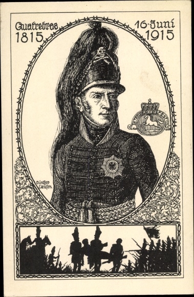 Artist Postcard Clausen, Quatre Bras 1815, June 16, 1915, Braunschweig, Napoleonic Wars