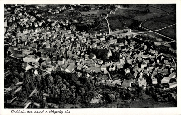 Postcard Kirchhain in Hesse, aerial photograph