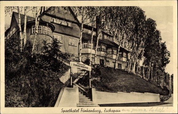 Ak Zschopau im Erzgebirge Sachsen, Sporthotel Finkenburg