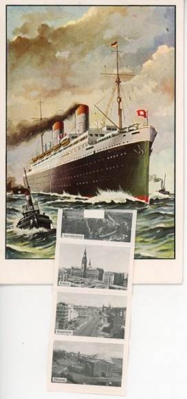 Leporello Postcard Hamburg, steamship, town hall, Elbe tunnel