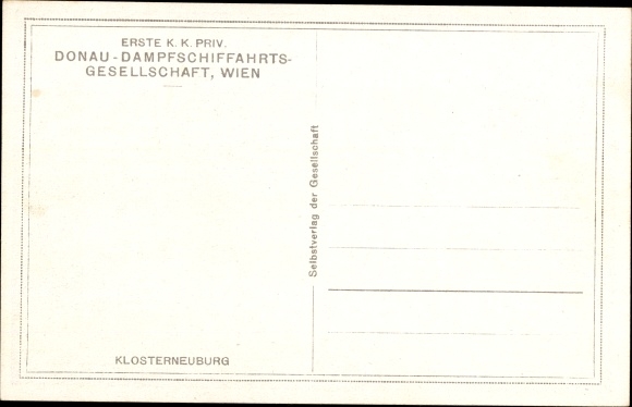 Artist PC Schmidt, R., Klosterneuburg Lower Austria, Danube section, saloon steamer