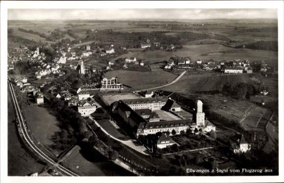 Postcard Ellwangen a. Jagst Ostalbkreis, aerial photograph