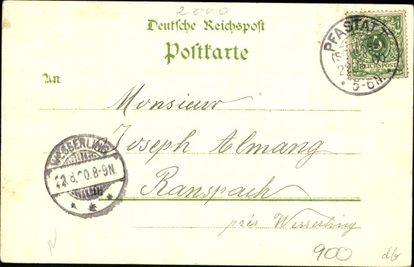 litho Hamburg Mitte Oude Stad, Algemene Tuinbouwtentoonstelling 1897, stadsgracht