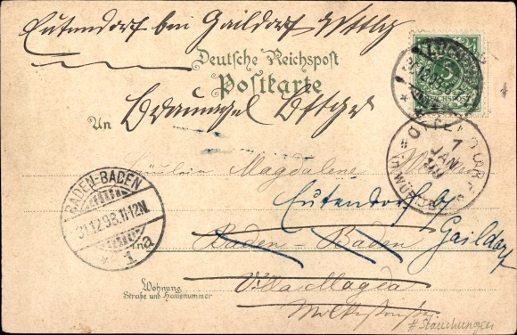 Chromo-Litho Lüchow in Wendland, Kirchstrasse, Schützenhaus, castle tower