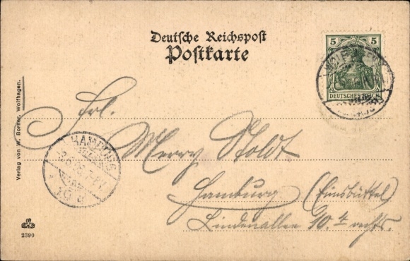 Coat of arms Postcard Wolfhagen in Hessen, town hall