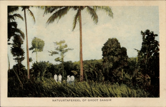 Postcard Groot Sangir Island Sangihe Indonesia, landscape motif, mission