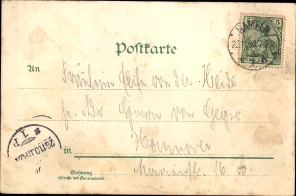 Chromo-Litho Hameln in Lower Saxony, Pied Piper House, Haemelschenburg, Stiftshaus