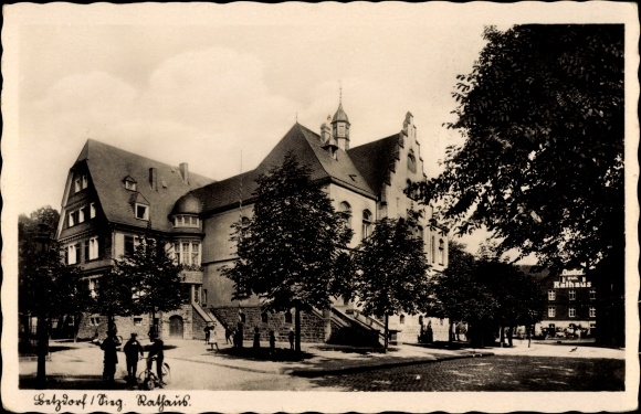 Postcard Betzdorf an der Sieg, town hall