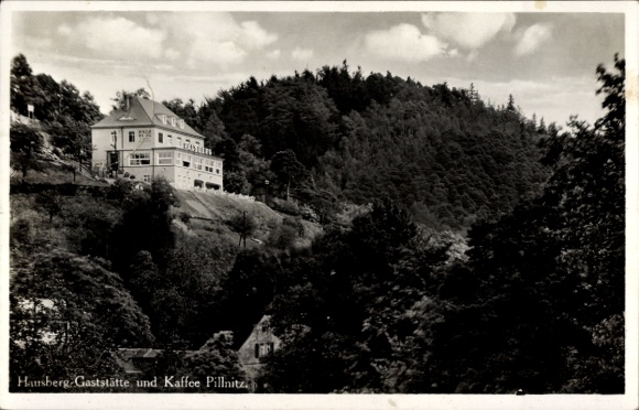 Postcard Dresden Pillnitz, Hausberg Restaurant, Coffee Forest Landscape