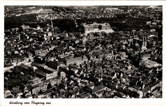 Postcard Würzburg am Main Lower Franconia, aerial photograph