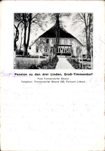 Ak Groß Timmendorf Timmendorfer Strand in Ostholstein, Pension zu den drei Linden